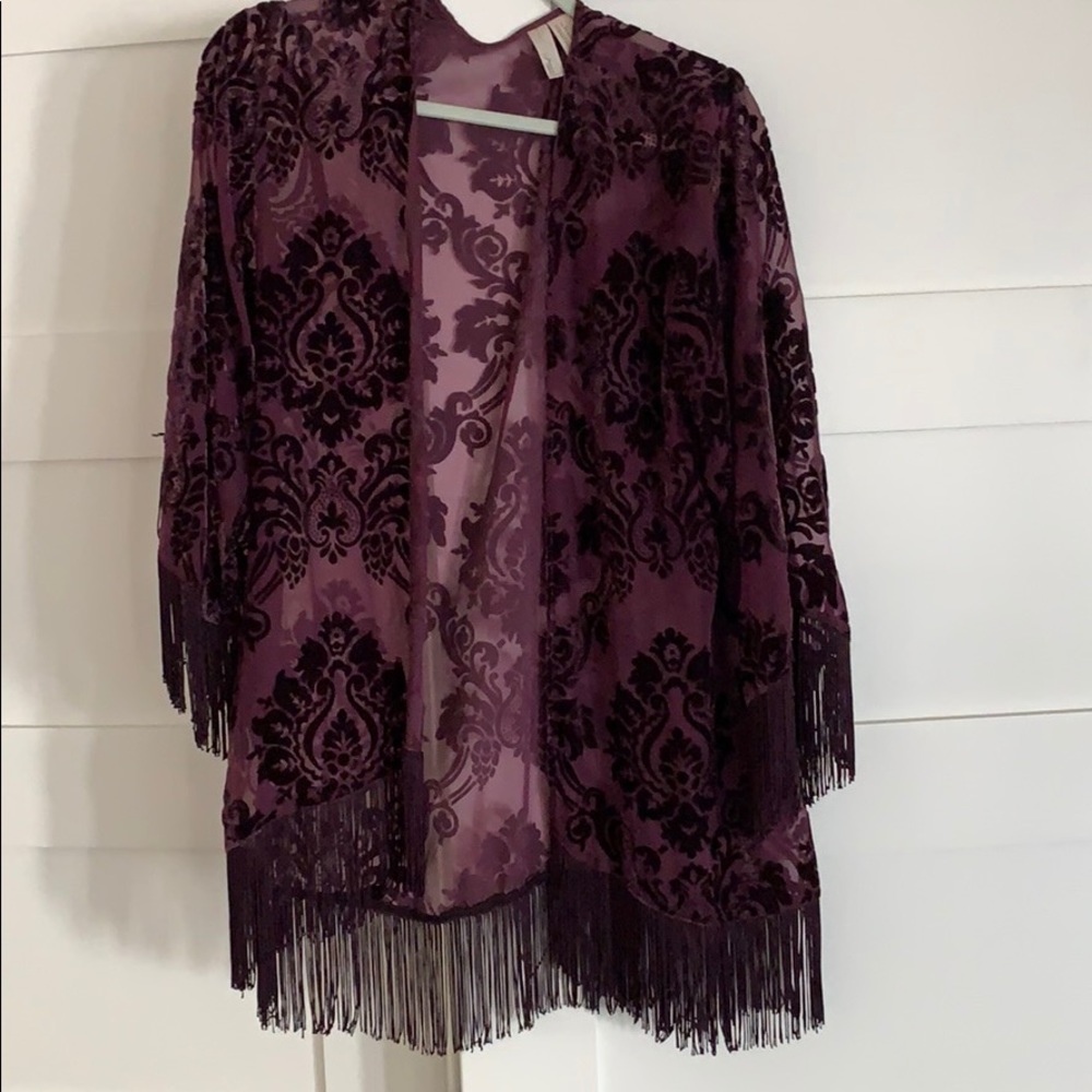 See through vintage blouse aubergine